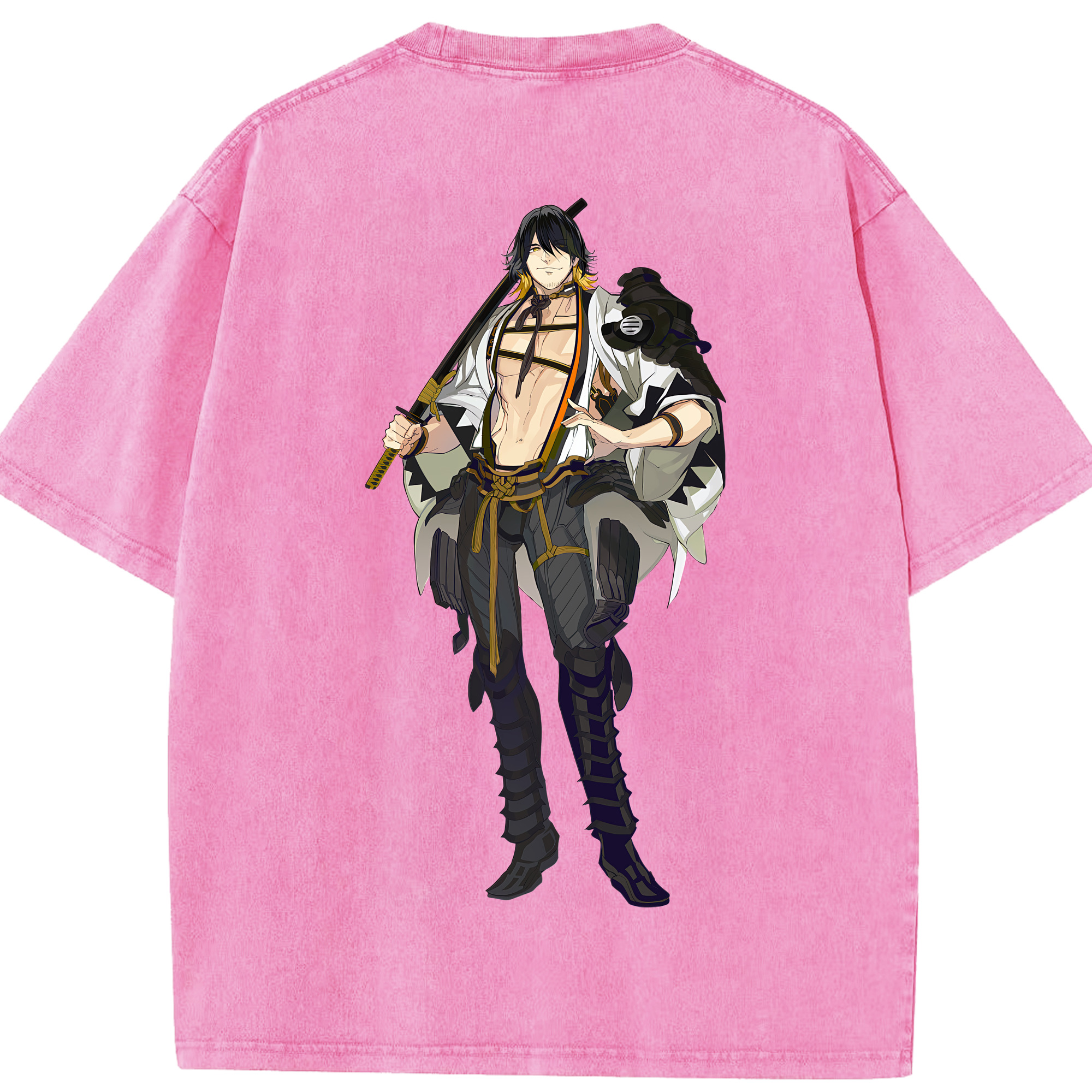 （画像用） 刀剣乱舞 Touken Ranbu 綿100% ヴィンテージ風 半袖Tシャツ（背面プリント）